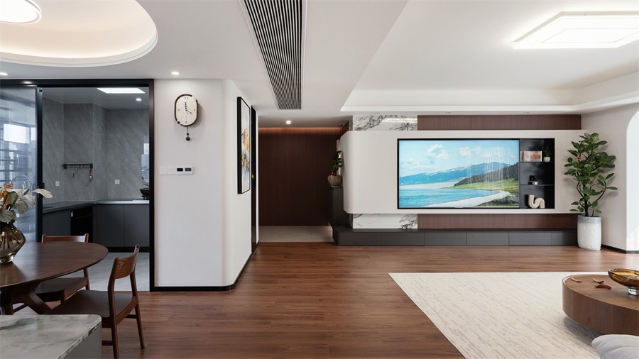 建發(fā)養(yǎng)云184平現(xiàn)代風(fēng)格客廳裝修完工實景圖